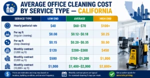 Average Office Cleaning Cost in California Guide (2026)