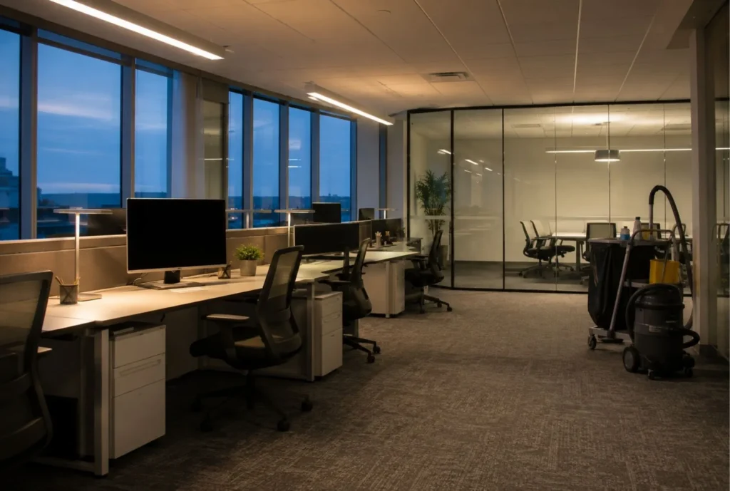 Office cleaning scheduled around your business hours